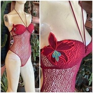 RARE Vtg Victoria’s Secret Fishnet Teddy NWOT 34B
